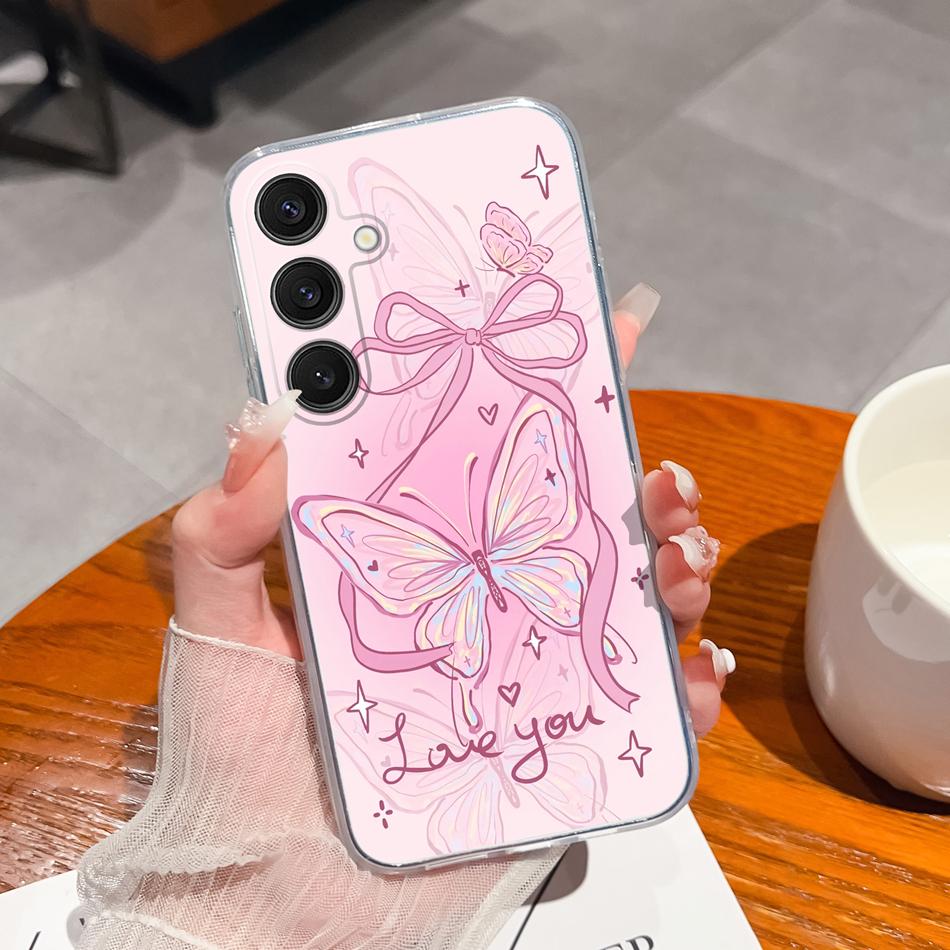 Case For Samsung Galaxy S25 FE Plus Ultra Clear Painted Flowers Back Cover For Samsung S 25 Ultra Soft Shockproof Phone Cases