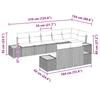 8 Piece Beige Garden Sofa Set with Cushions