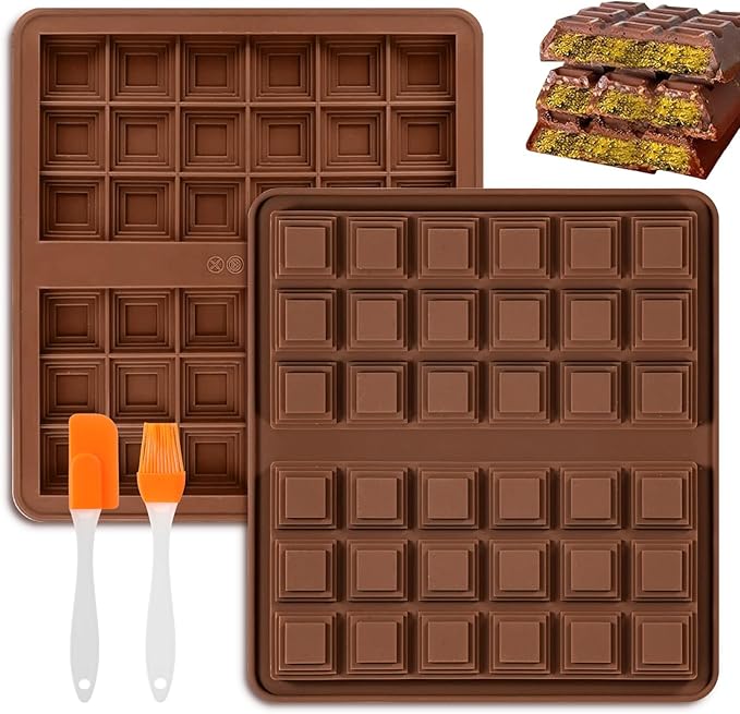 Silicone Chocolate Molds 2 pcs BPA Free Spatula Brush DIY