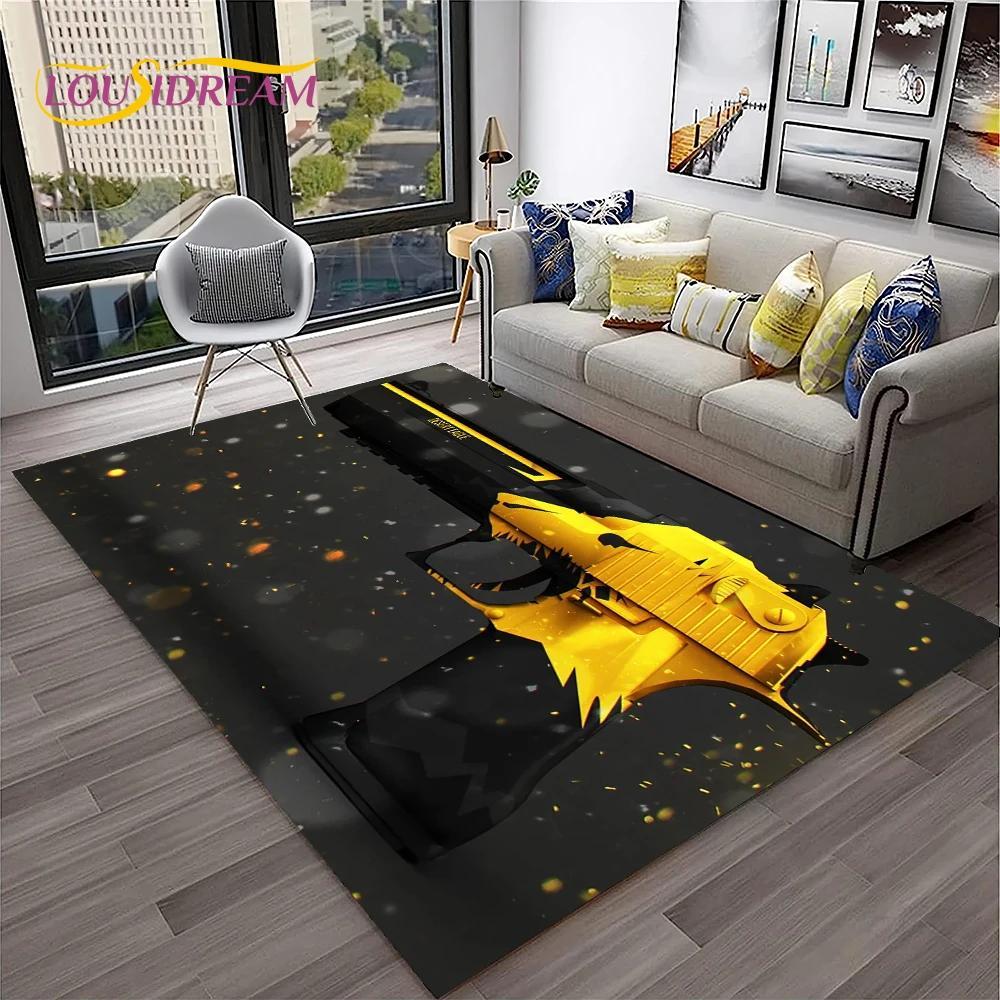 Gewehrmesser Pistolenpatrone USP, AK, M4, AWP, Gewehrteppich für Zuhause, Wohnzimmer, Schlafzimmer, Sofa, Fußmatte, Dekor, rutschfeste Bodenmatte für Kinder
