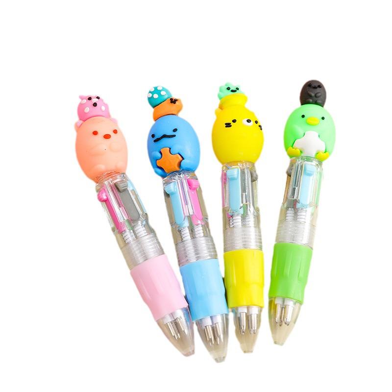 Entzückender Tierkopf Mini-Kugelschreiber in vier Farben - Schülergeschenk Schreibwaren.