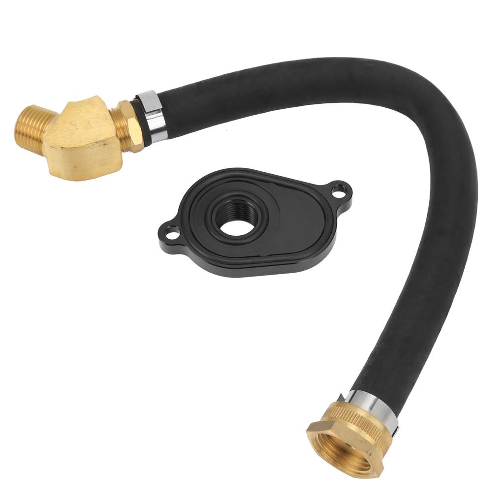 Zestaw do płukania chłodnicy oleju z anodowanym aluminiowym adapterem Zamiennik dla Ford Powerstroke 6.0L 2003‑2010