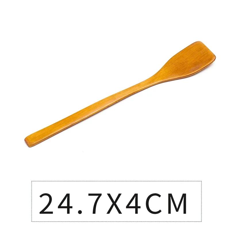 

24.7*4cm Solid Wood Spatula Japanese Brown Wooden Special for Non-stick Pan Cooking Tools Household Kitchen Supplies Kitchenware