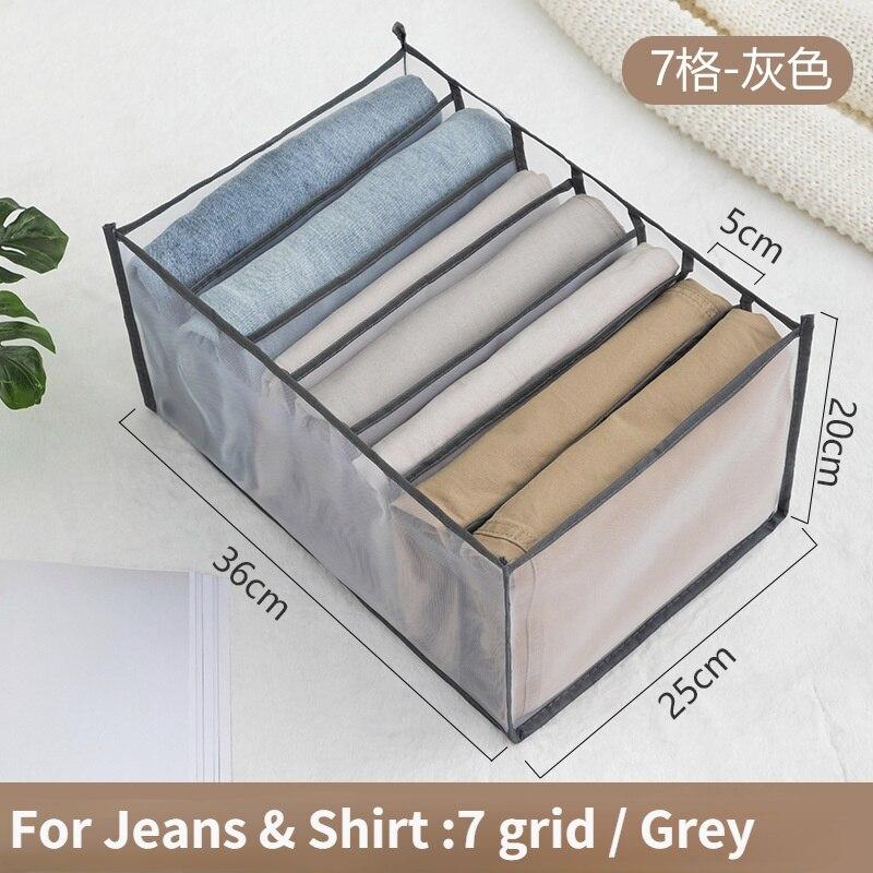 Jeans Underwear Bra Socks Organizer Storage Box  Closet Wardrobe Clothes Compartment Boxes Drawer Jeans Separation Box