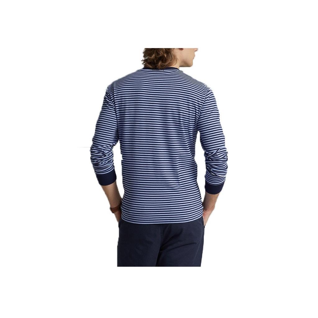 Polo Ralph Lauren Ss23 Striped Logo Embroidered Long Sleeve T-Shirt Men Tops Blue MNPOTSH16820298-400