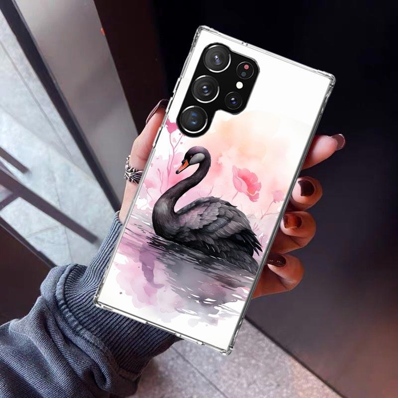 

Black Swan Noble Phone Case For Samsung Galaxy S26 S25 Edge S24 S23 Ultra S22 Plus S21 S20 FE Soft TPU Back Cover Funda Galaxy S Samsung S23 Ultra