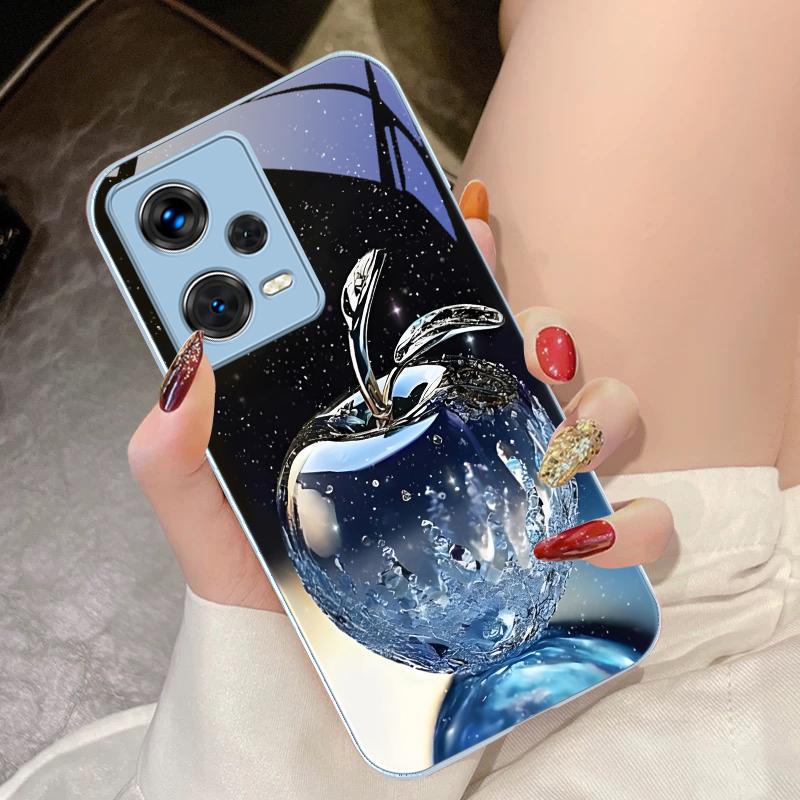 Transparenter Kristall-Apfel für Xiaomi 14 Ultra 13 Lite Redmi Note 13 11 Pro 12 Plus Poco X6 3 Pro F4 6 GT Gehärtete Handyhülle