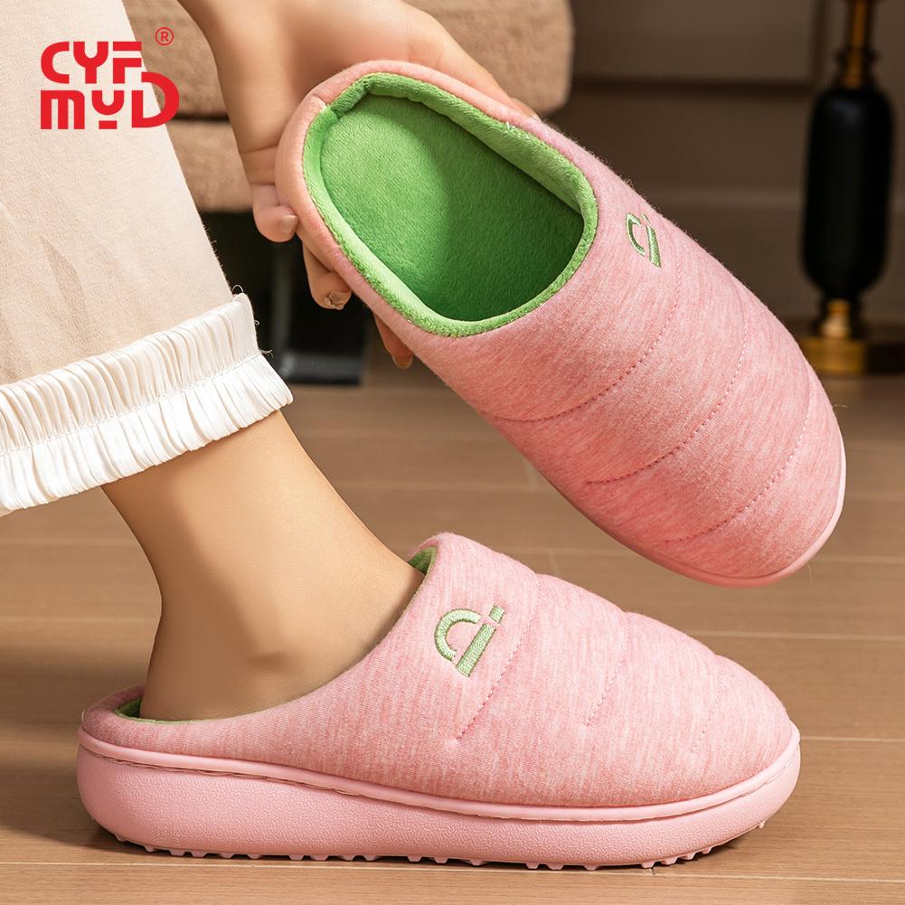 

Женские тканевые шлепанцы на платформе с клиновидной подошвой из TPR с эффектом памяти, мягкие удобные домашние тапочки 42-43 розовый