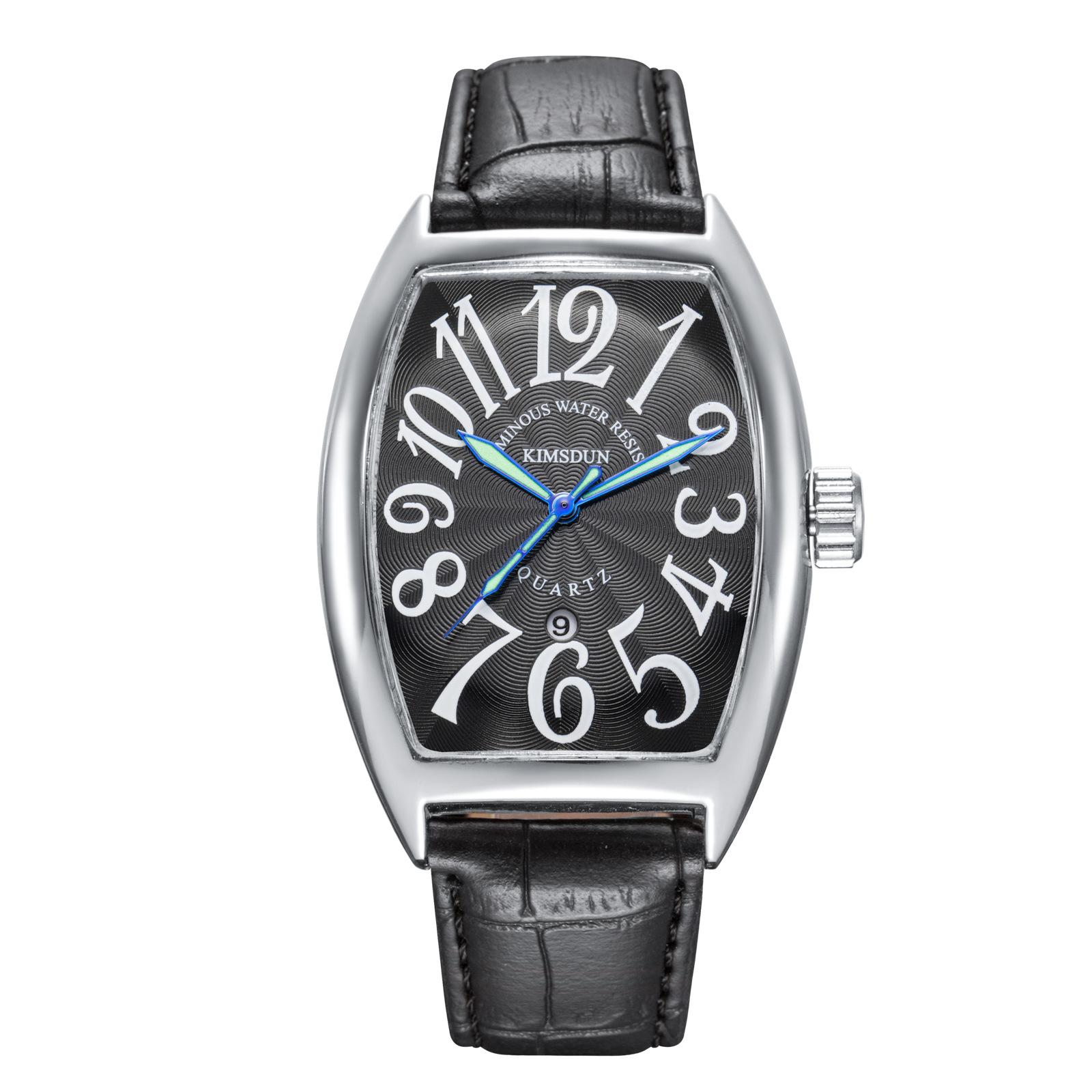 

KIMSDUN Golden Shidon брендовые часы с ремешком, модные повседневные мужские часы, ночник, в форме ведра для вина, кварцевые мужские часы