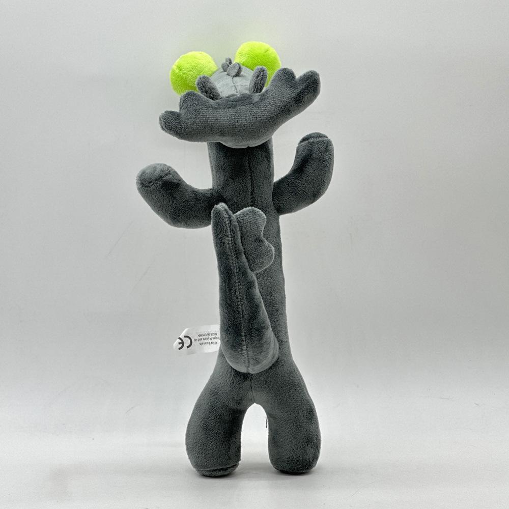 New Year Dancing Black Dragon Plush Toy with Gray Big Eyes