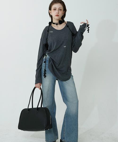 LOVENTINA Ultra Warm Long T-Shirt_Charcoal