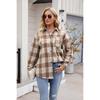 Women's Clothing, Thousand Bird Plaid, Buttons, Flannel, Woolen Shirt