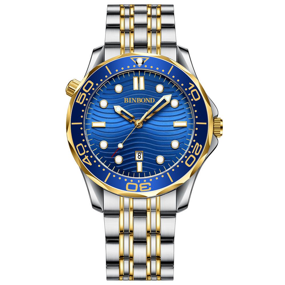 Binbond Luxury Men's Quartz Watch - Waterproof, Luminous, Rotating Dial