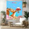 Masha Bear Wall Decor Tapestry Art For Pet Memorial Birthdaywedding Party Backdrop Family Gift