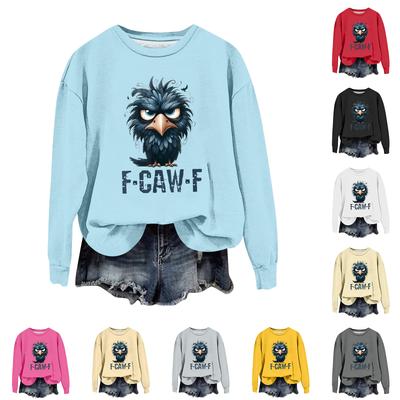 Women's Fashion Casual Long Sleeve Loose  Printed Sweatshirt