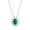 Tancise Women 925 Silver Lab Emerald Fashion Necklace Pendant Gift