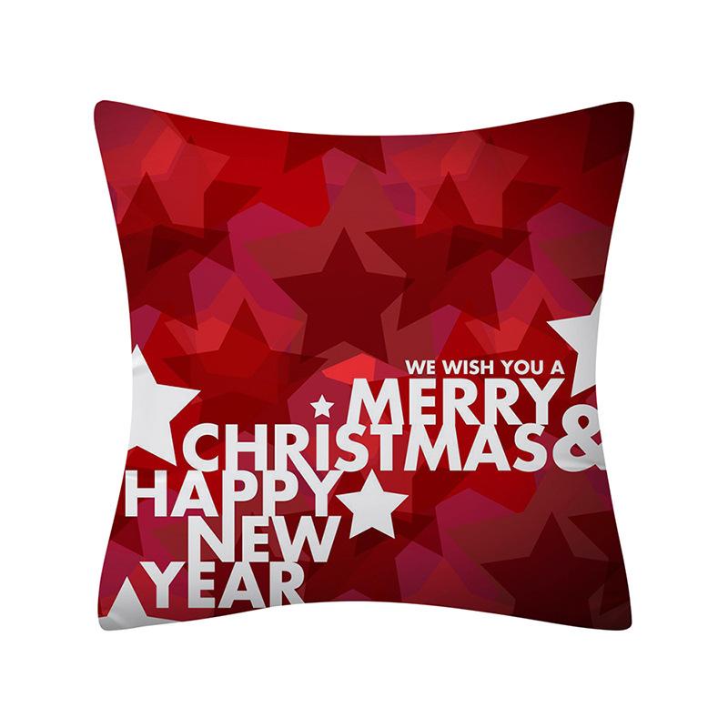 Merry Christmas Santa Claus Printed Pattern Cushion Cover for Home Living Room Sofa Decoration Square Pillowcase 45x45cm