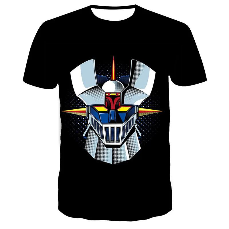 Mazinger Anime Robot 3D Print T-Shirts Men's Short Sleeve O-Neck Casual T Shirt Oversized Street Tees Harajuku Man Tops Clothing