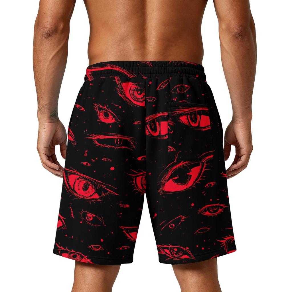 Men Loose Fit Halloween Themed Shorts with Pockets Drawstring Waist Athletic Casual Shorts for Sports and Wear