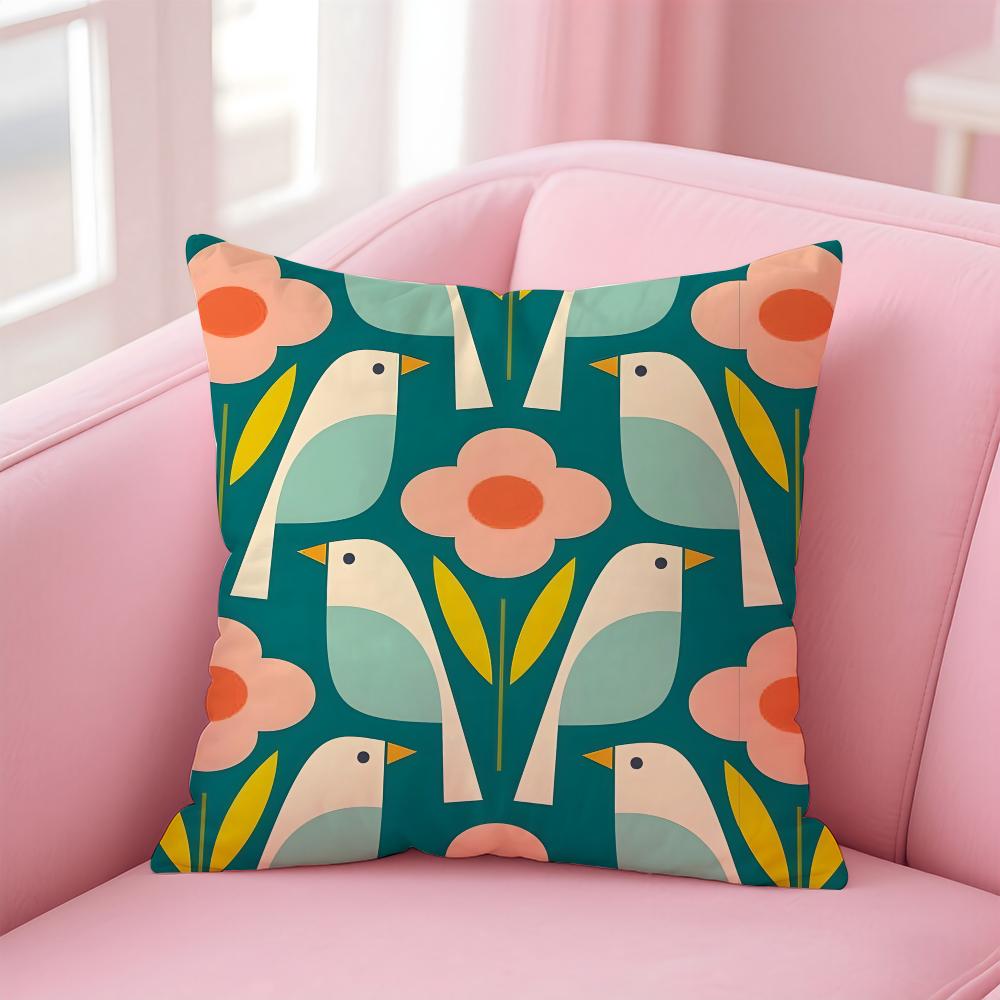 Aesthetic Art O-Orla Kiely Flower Stem Pillow Case Anti-dustmite Pillowcase Invisible Zipper Silky Short Plush Sofa Cushion Cove