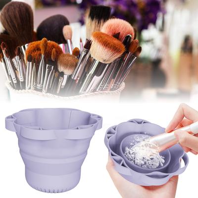 Tasse Nettoyante pour Pinceaux de Maquillage en Silicone Nettoyeur de Pinceaux de Maquillage Organisateur Support Boîte de Rangement Kit d'Outils de Beauté pour Pinceaux