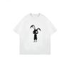 Oversized T Shirt Dress Black Bunny Cartoon Print Casual Streetwear Fashion Women Summer Outfit