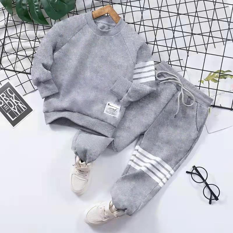 Korean Style Autumn Two-Piece Sportswear Set for Boys & Girls