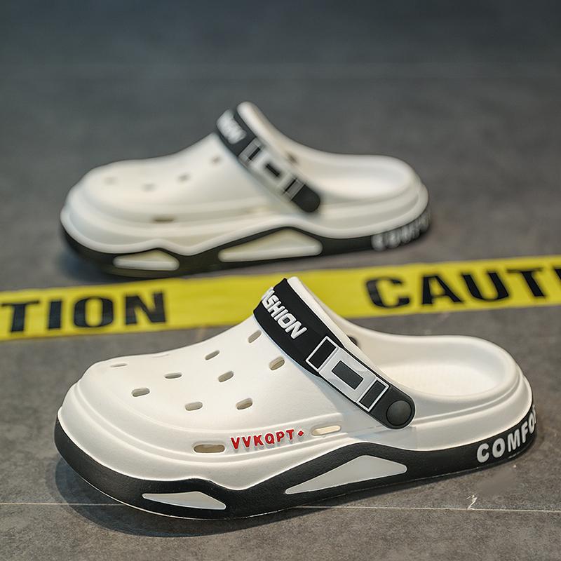 Módní pánské letní děrované zahradní boty prodyšné venkovní sandály, perforované boty, plážové sandály se silnou podrážkou, boty pro řidiče