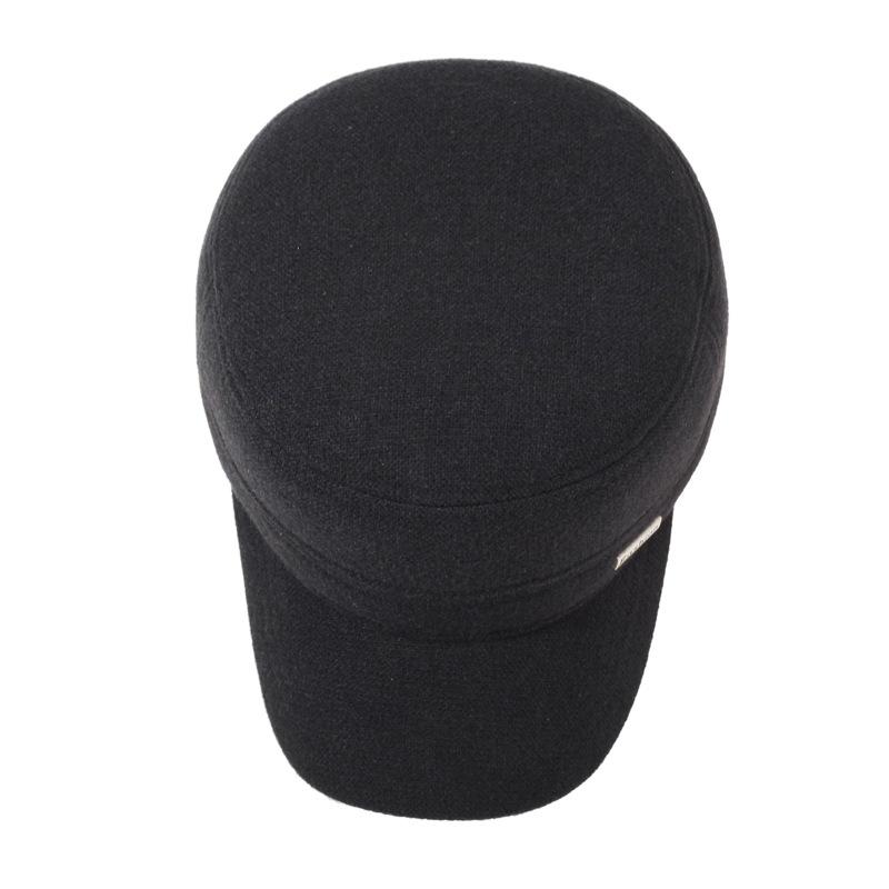Autumn Winter Middle-Aged Hat Men's Cotton Flat Top Ear Protection Warm Baseball Cap