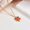 Elegant Four-Leaf Clover Titanium Steel Necklace with 18K Gold Plating, White Shell Pendant - Women's Versatile Jewelry