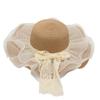Bow Straw Hat Mesh Visor Sanya Beach Hat Women'S Thin Breathable Ins Wind Cool Hat