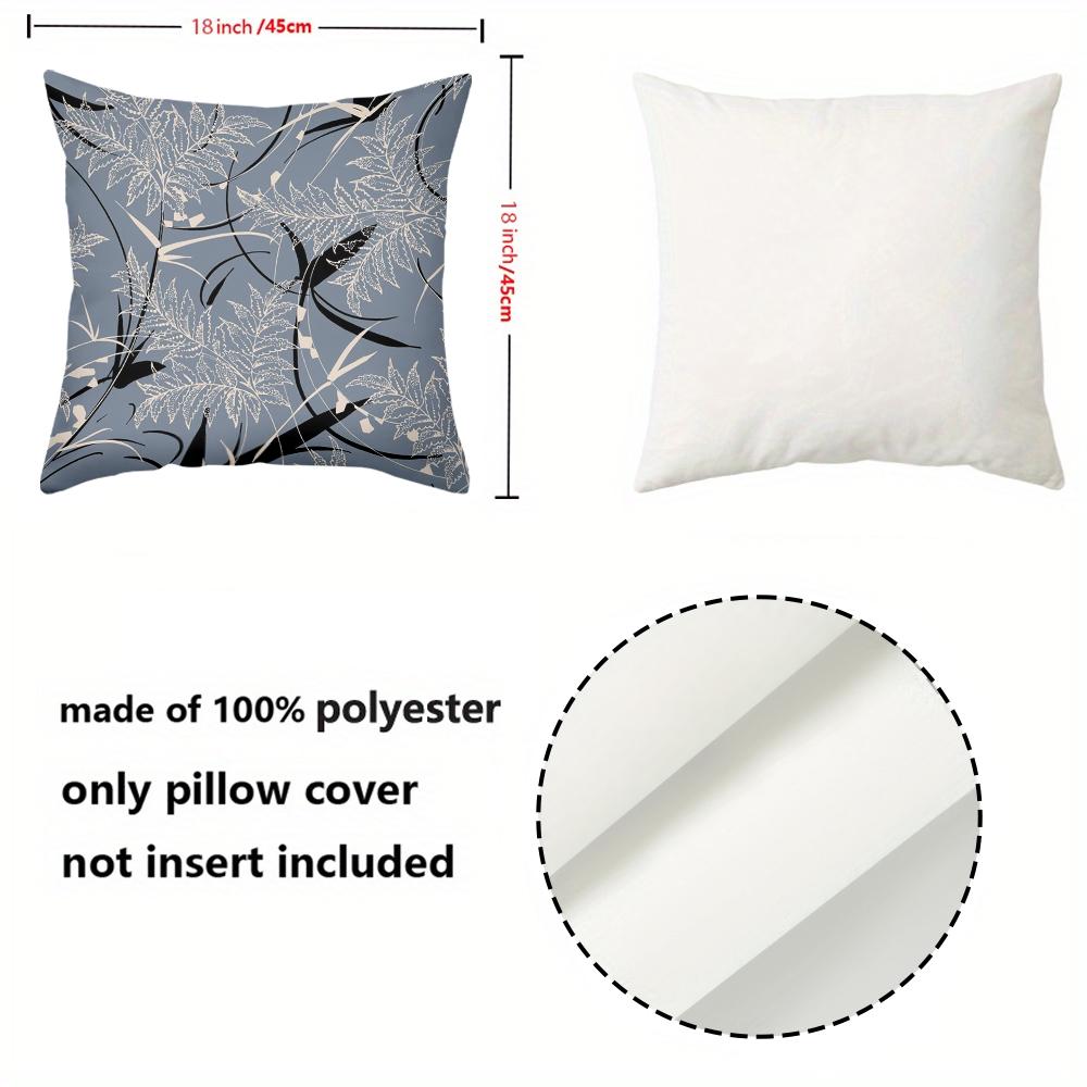 1 pieces -2D flat printing Blue Pillow with Leaf Pattern for Home Decor Polyester pillowcase, sofa decorative cushion cov