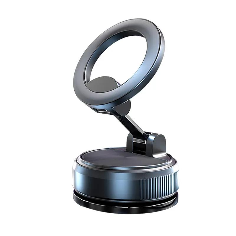 Foldable Car Phone Mount: Magnetic Vacuum Strong Suction, suit For iPhone 12-16, Live Streaming