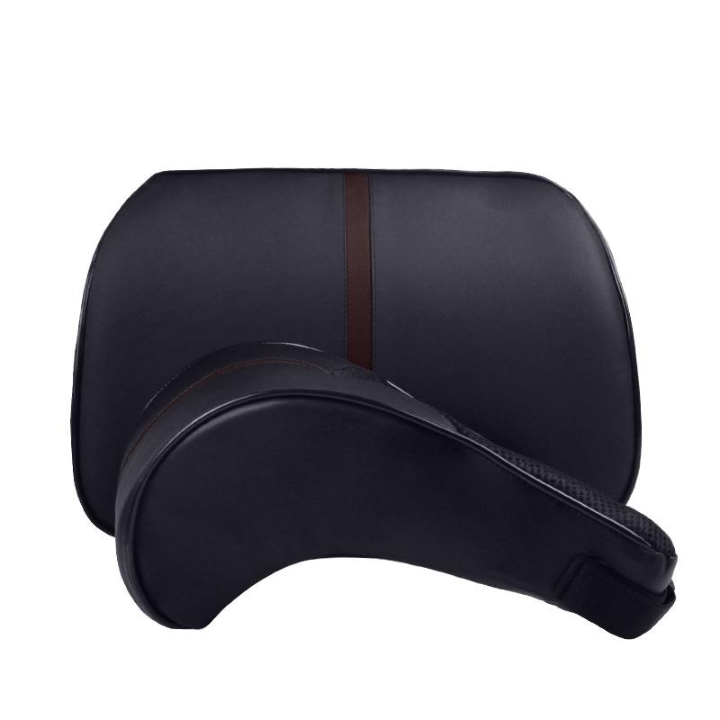 Interior Cushions Headrests Car Neck Guards Seat Backrests Leather Lumbar Pads Car Lumbar Pads Memory Foam Soft and Comfortable