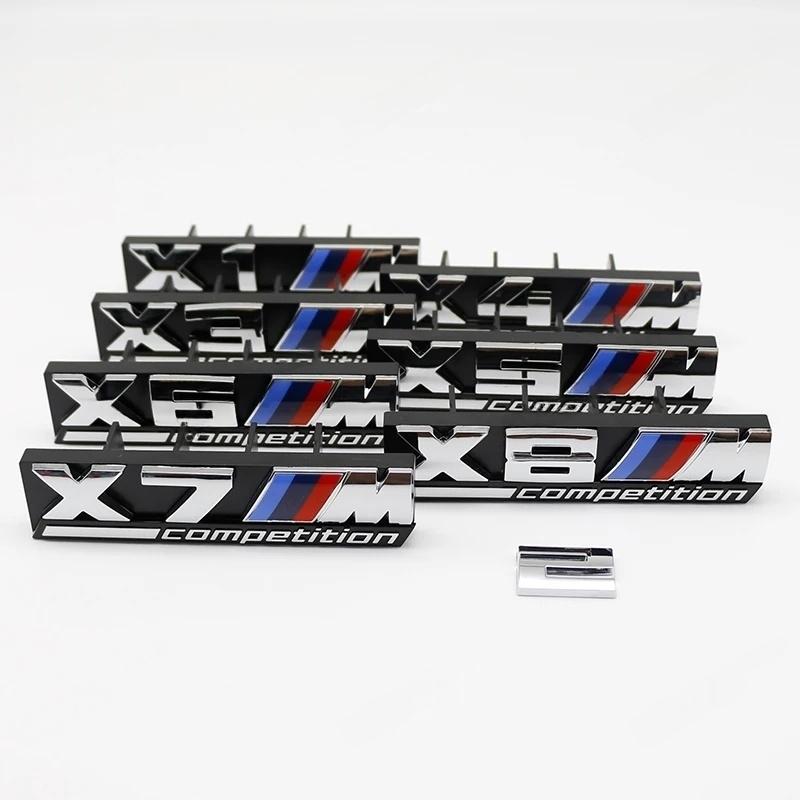 drswk4 3D ABS Car Front Grille Badge Emblem For BMW M XM2 XM3 XM4 X5M XM6 M7 F48 G01 E84 E83 F39 F10 F30 G11 Auto Exterior Accessories