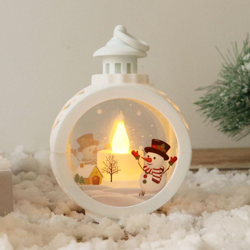 

Battery Powered Santa Lantern Wind Light Hook Christmas Glowing Candle Light Car Ornament Bedroom Style 4
