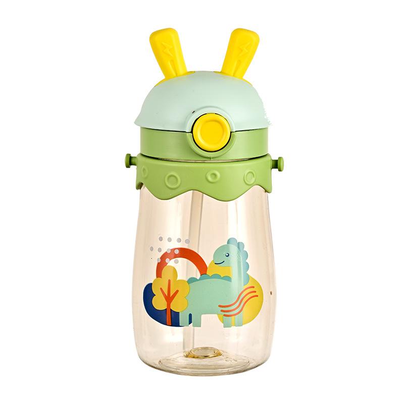 Adorable Cartoon Baby No-Spill Cup Baby Leak-Proof Cup Lightweight To Carry Summer Straw Drinking Cup Pc Plastic Cup