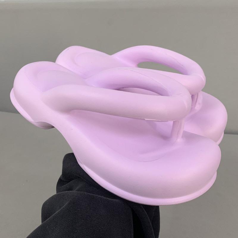 

EVA верхняя одежда домашняя мода лето новые шлепанцы с толстой подошвой женские трендовые универсальные наступающие на дерьмо пляжные сандалии 39-40 фиолетовый