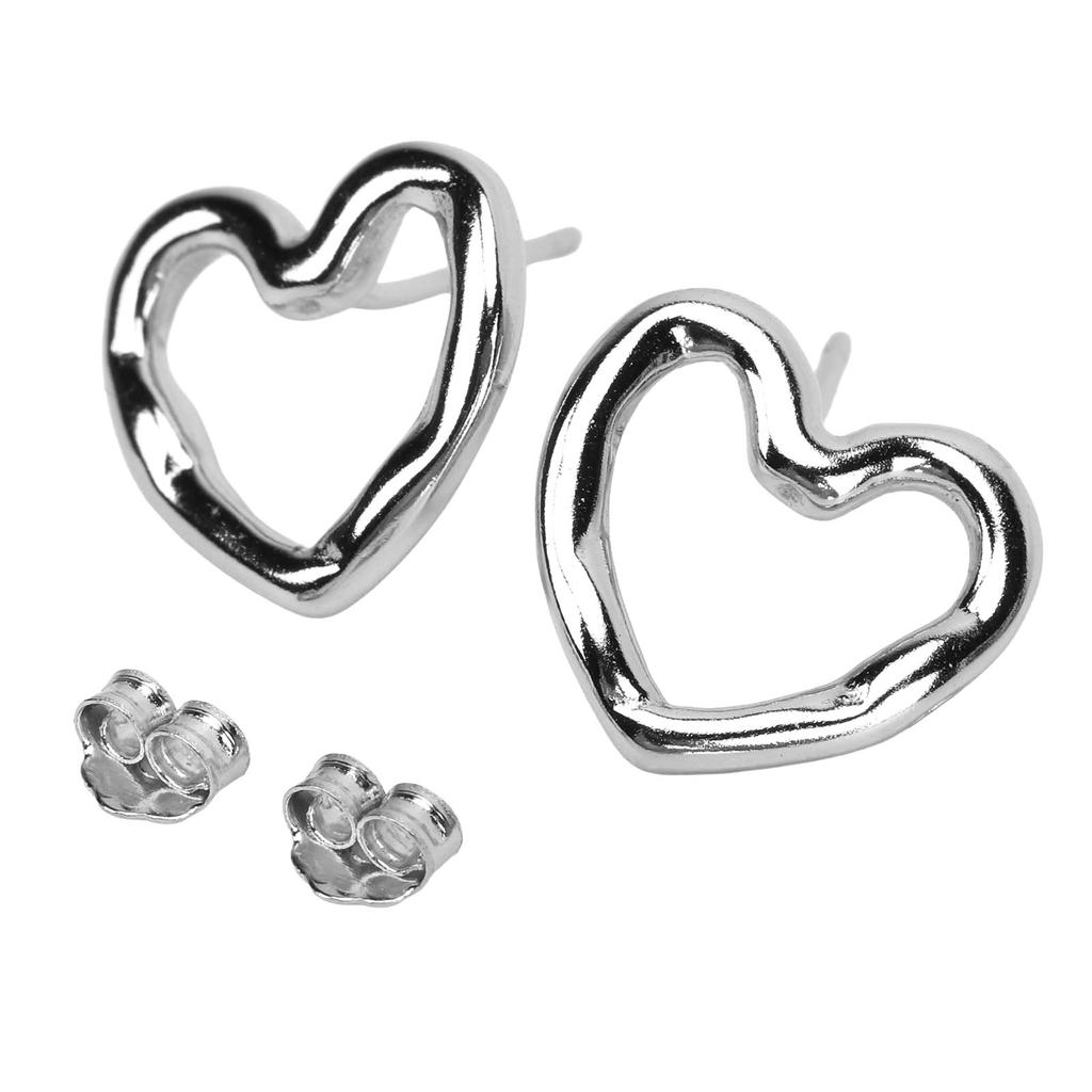 Ear Studs Hollow Heart Shape Exquisite Fashionable Versatile Stud Earrings for Daily Dating Work