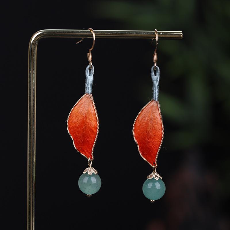 Ronghua Handmade Earrings: Intangible Cultural Heritage, Suitable for Daily Wear with Hanfu or Qipao.