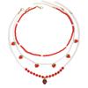 Pearl Necklace Set European and American Jewelry New Strawberry Necklace Small Fresh Soft Pottery Rice Bead Neck Chain Women