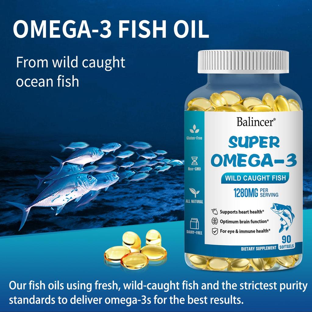 Super Omega-3 Capsules, promote brain health and maintain eye health, 90 capsules