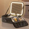 Women's Professional LED Mirror Makeup Box - Large Capacity Portable Cosmetic Storage Bag
