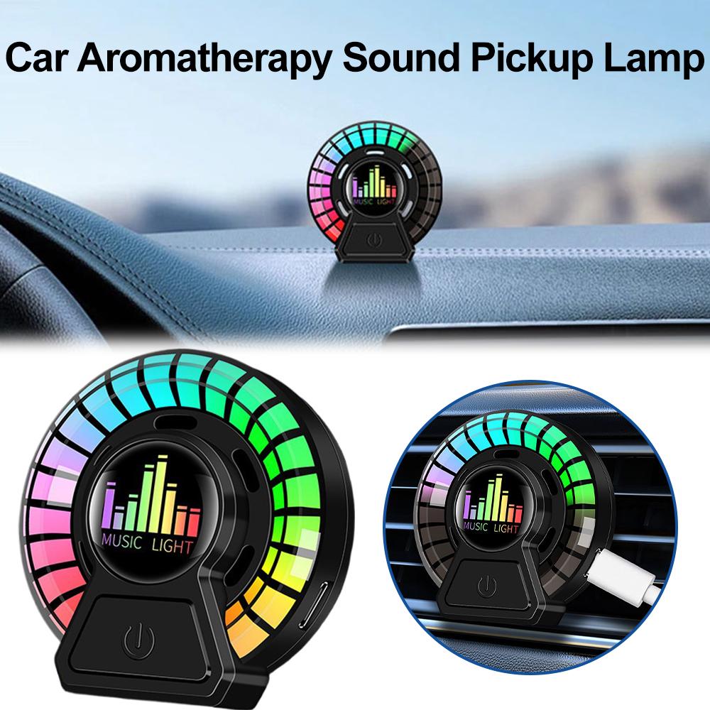 Car Music Rhythm Lamp Atmosphere Light Bar Car Air Lamp Outlet Aromatherapy Car Fragrance Atmosphere With Air Light Diffuse T5K0