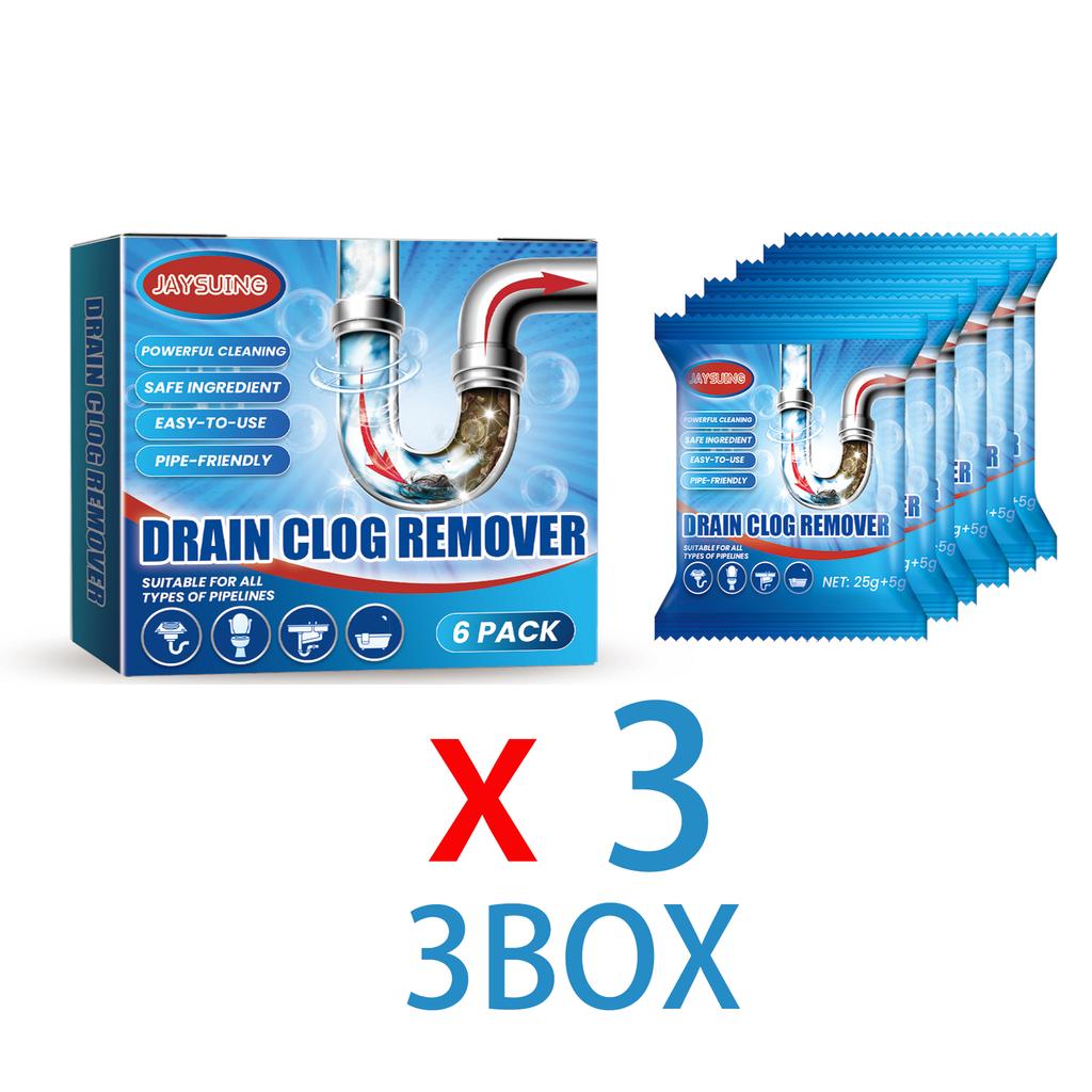 Drain Cleaner Powder Fast Acting Pipe Unclogger Hair Grease Remover Kitchen Sink Toilet Drain Opener Odor Eliminator 6 Pack 184g