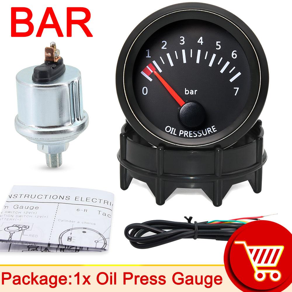 52mm Water Temp/Oil Temp/Voltmeter/Oil Press BAR PSI /Vacuum/Boost Gauge/Air Fuel Ratio/EGT Gauge With Sensor Fit for 12V Car