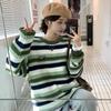Women Striped Knitted Sweater Autumn Winter Warm Pullovers Oversized Sweaters Unisex Casual Loose Jumper Teen Streetwear