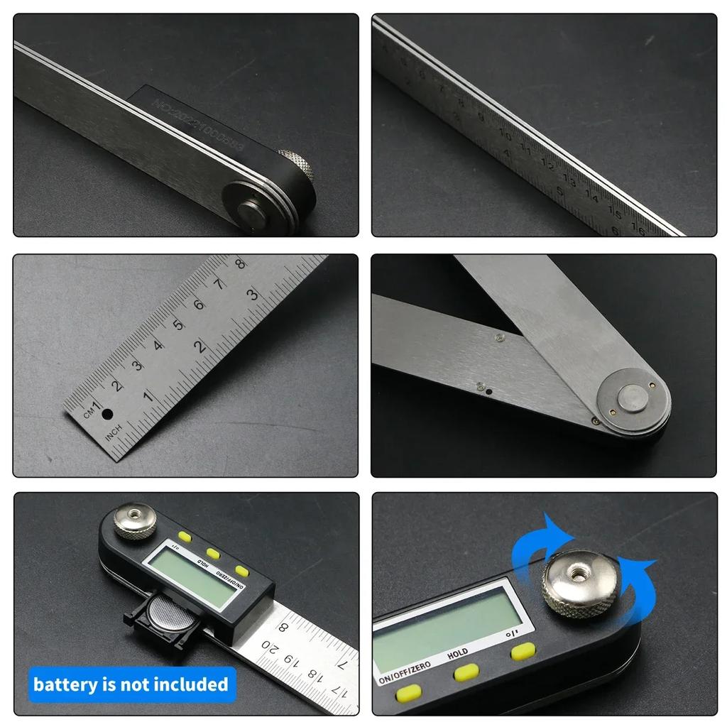 Digital Angle Finder Ruler 200/300 mm Digital Protractor Digital Goniometer 2-in-1 Angle Gauge With Stainless Steel Blades