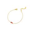 Vintage 12 Birthstone Waterproof Square Pendant Bracelet Gold Plated Stainless Steel Color Fashion Chain Link Jewelry
