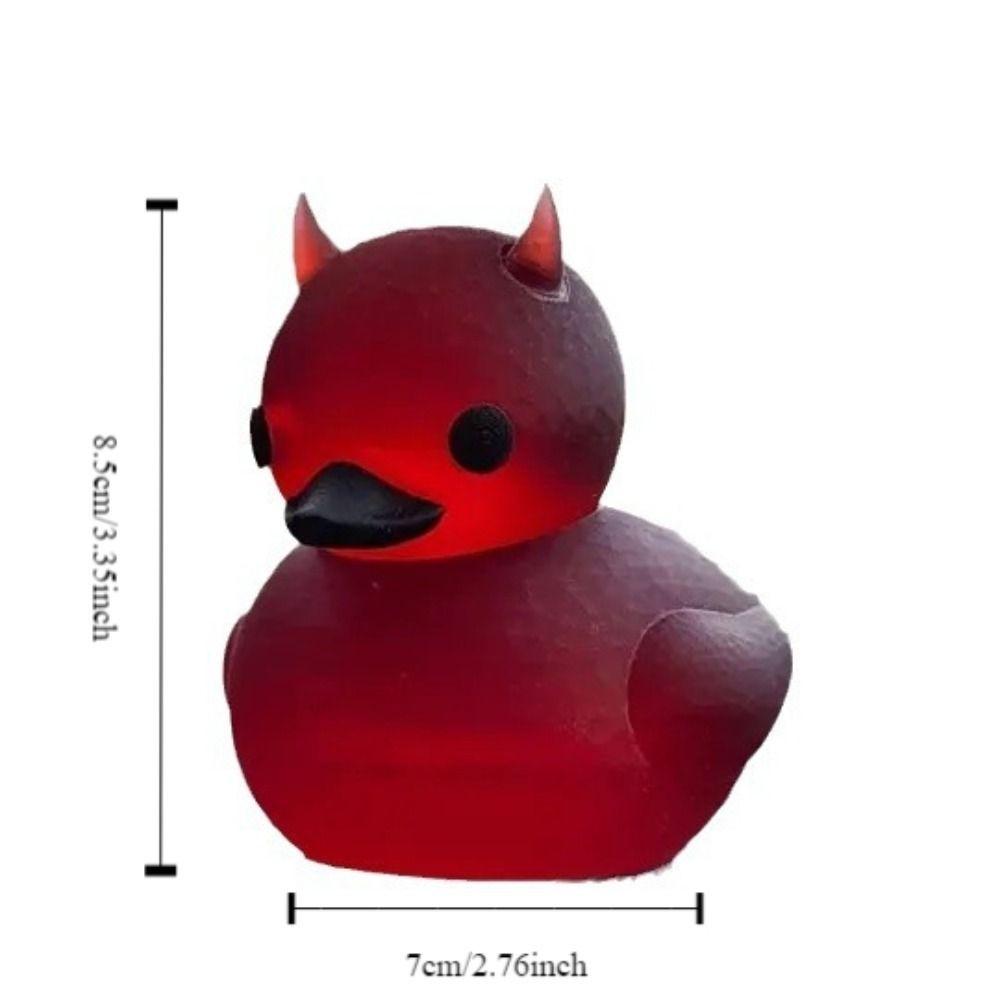 Devil Elements Cute Duck Figurines Mysterious Goth Duck Statue Lil' Devil Ducky  Indoor Sculpture